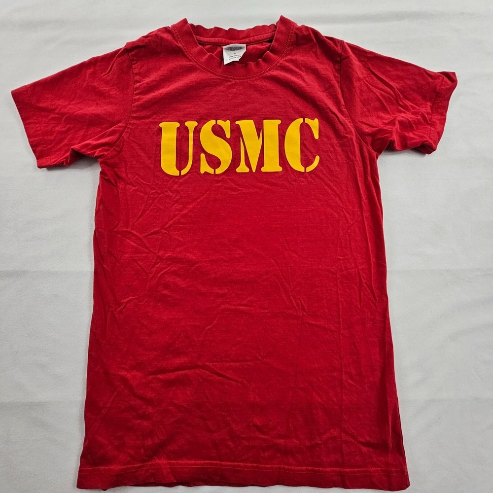 US Marine Corps Red Short Sleeve Cotton T-Shirt Men's S